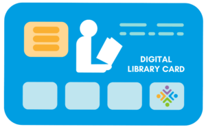 library card with STLS logo and text "digital library card"